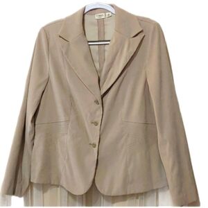 CATO, Beige Faux Suede Blazer, Size 16